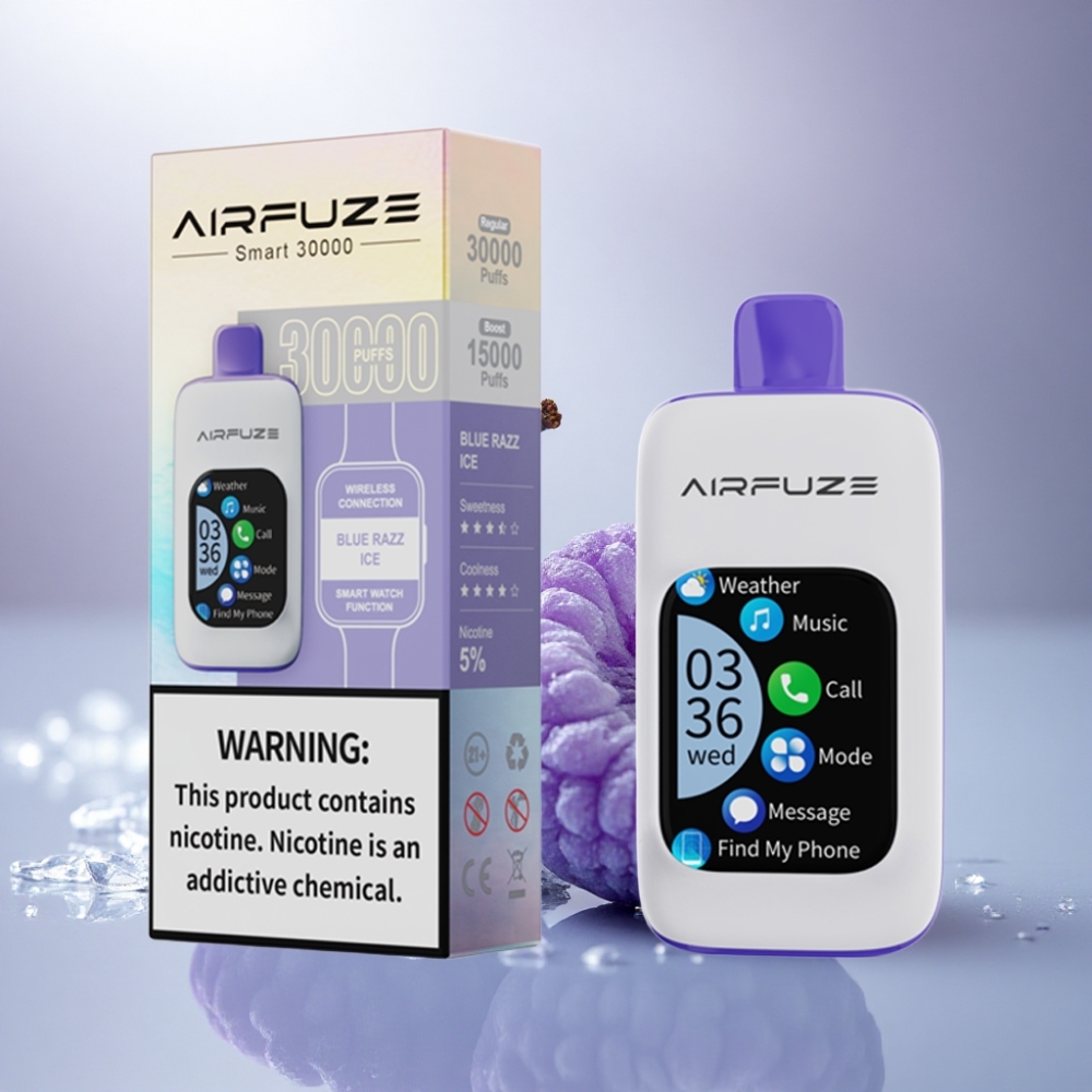AirFuze Smart 30000 Puffs Azul Frambuesa Hielo con Pantalla TFT 2.01\'\' y 900mAh