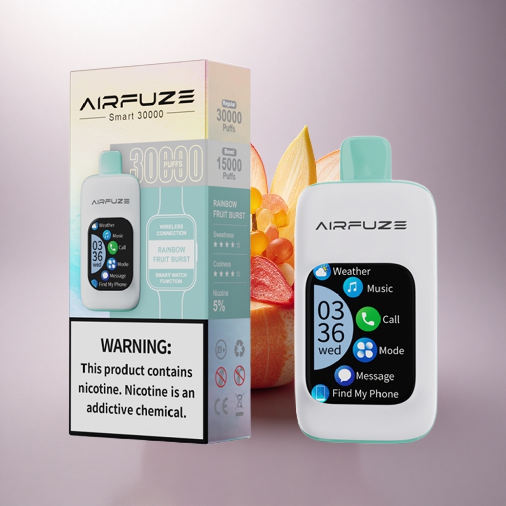 AirFuze Smart 30000 Puffs Explosión Frutal del Arcoíris con Pantalla Táctil y 5% Nicotina