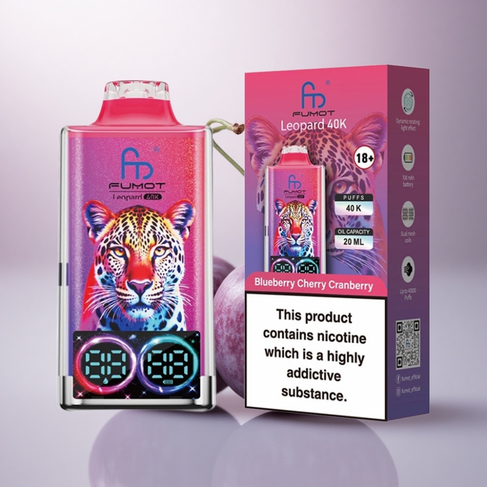 Fumot Leopard 40K Puffs Arándano Cereza Zarzamora con 5% de Nicotina y Batería de 700mAh