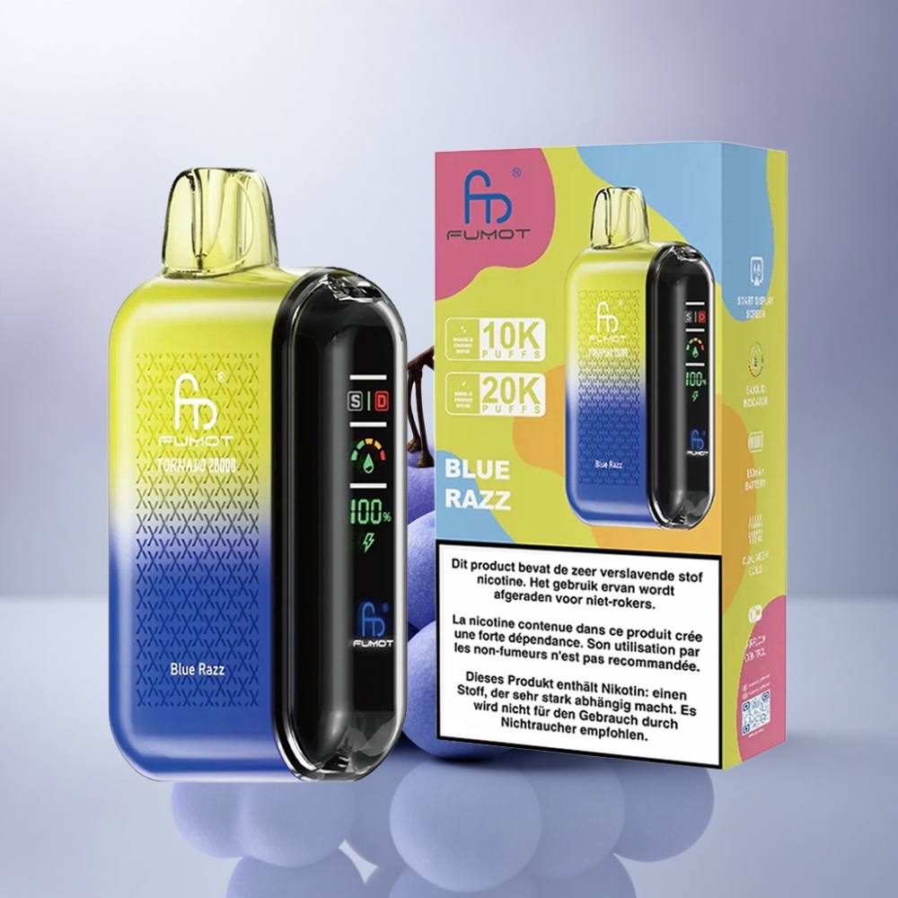 Fumot Tornado 20000 Puffs Azul Frambuesa Dual Mesh 850mAh