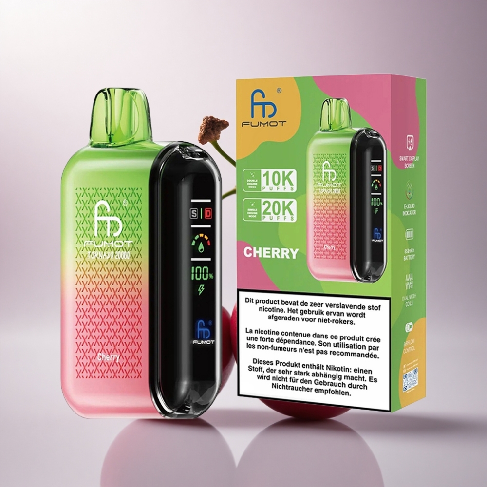 Fumot Tornado 20000 Puffs Cereza Dual Malla 20ml 850mAh