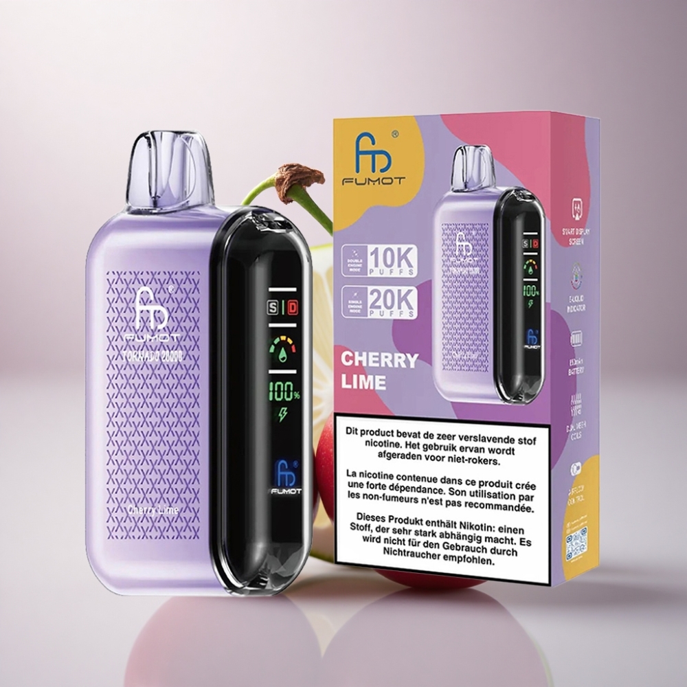 Fumot Tornado 20000 Puffs Cereza Lima con Dual Mesh y 850mAh