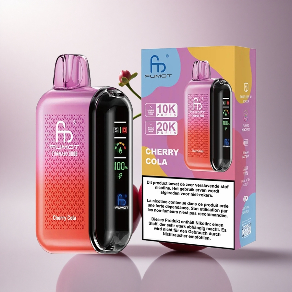 Fumot Tornado 20000 Puffs Cola Cereza con Dual Mesh Coil y 850mAh