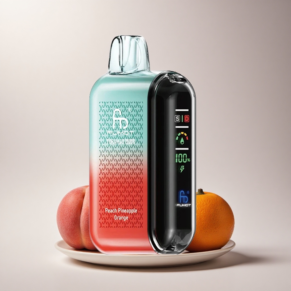 Fumot Tornado 20000 Puffs Durazno Piña Naranja Dual Mesh Coil 850mAh