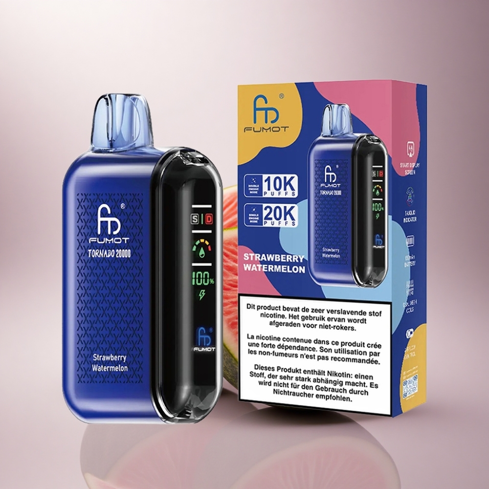 Fumot Tornado 20000 Puffs Fresa Sandía con Dual Mesh y 850mAh