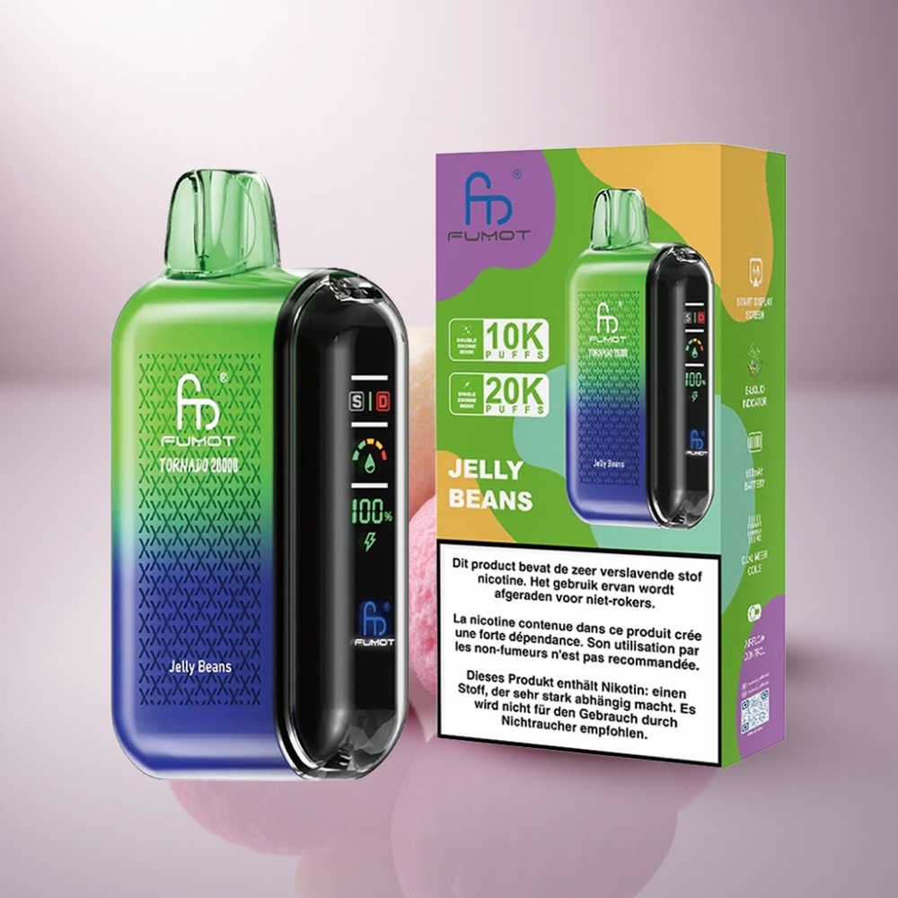 Fumot Tornado 20000 Puffs Frijoles Dulces con Dual Mesh y 850mAh
