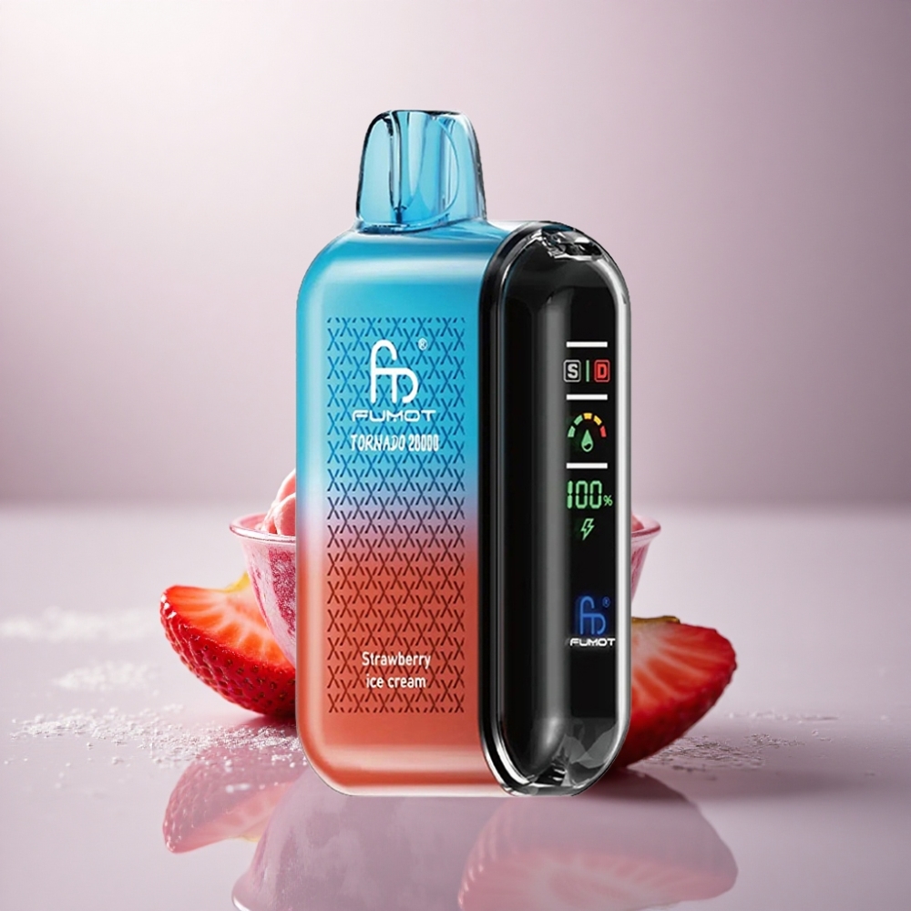 Fumot Tornado 20000 Puffs Helado de Fresa con Dual Mesh y 850mAh