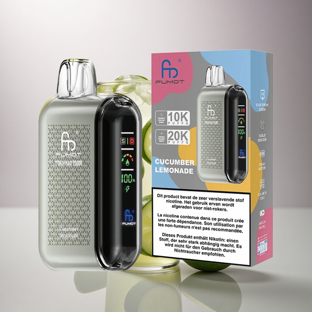 Fumot Tornado 20000 Puffs Limón Pepino con 2% Nicotina y 850mAh