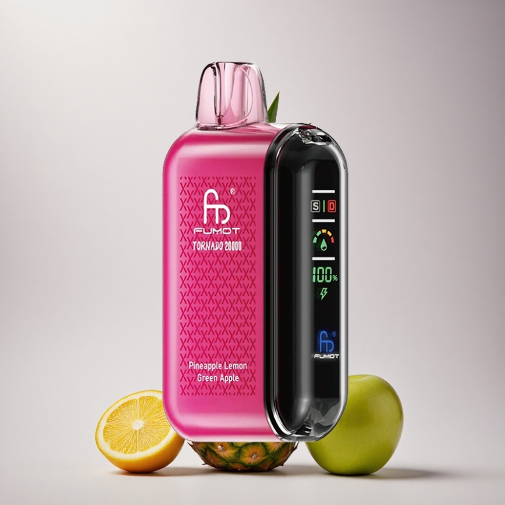 Fumot Tornado 20000 Puffs Piña Limón Manzana Verde con Dual Mesh Coil y 850mAh