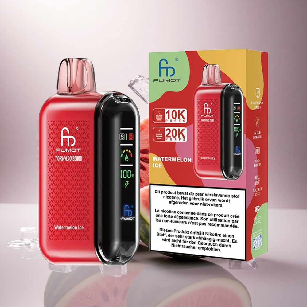 Fumot Tornado 20000 Puffs Sandía Hielo con Dual Mesh y 850mAh