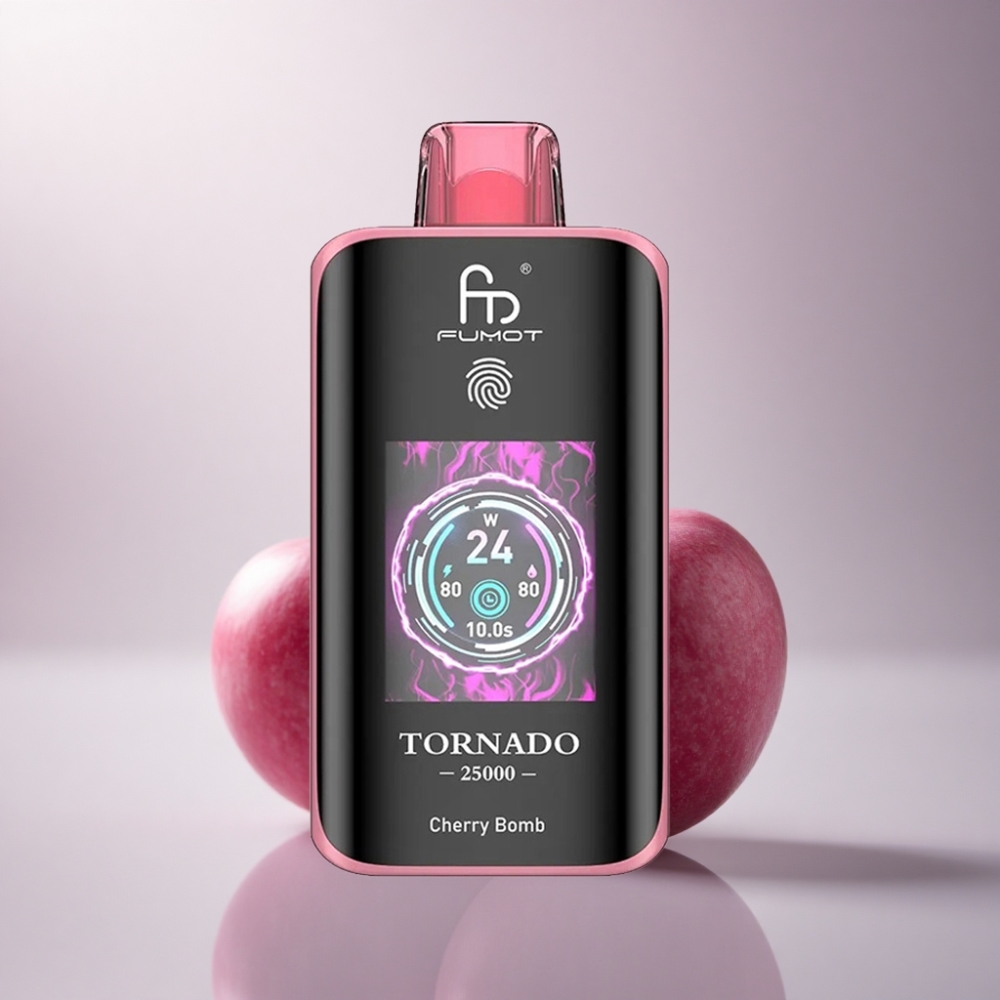 Fumot Tornado 25000 Puffs Bomba Cereza HD Pantalla 700mAh