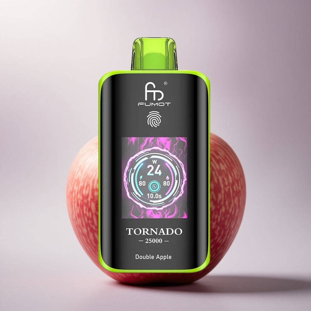 Fumot Tornado 25000 Puffs Doble Manzana con Pantalla HD y Batería 700mAh