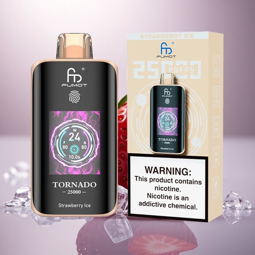 Fumot Tornado 25000 Puffs Fresa Helada HD Pantalla 700mAh
