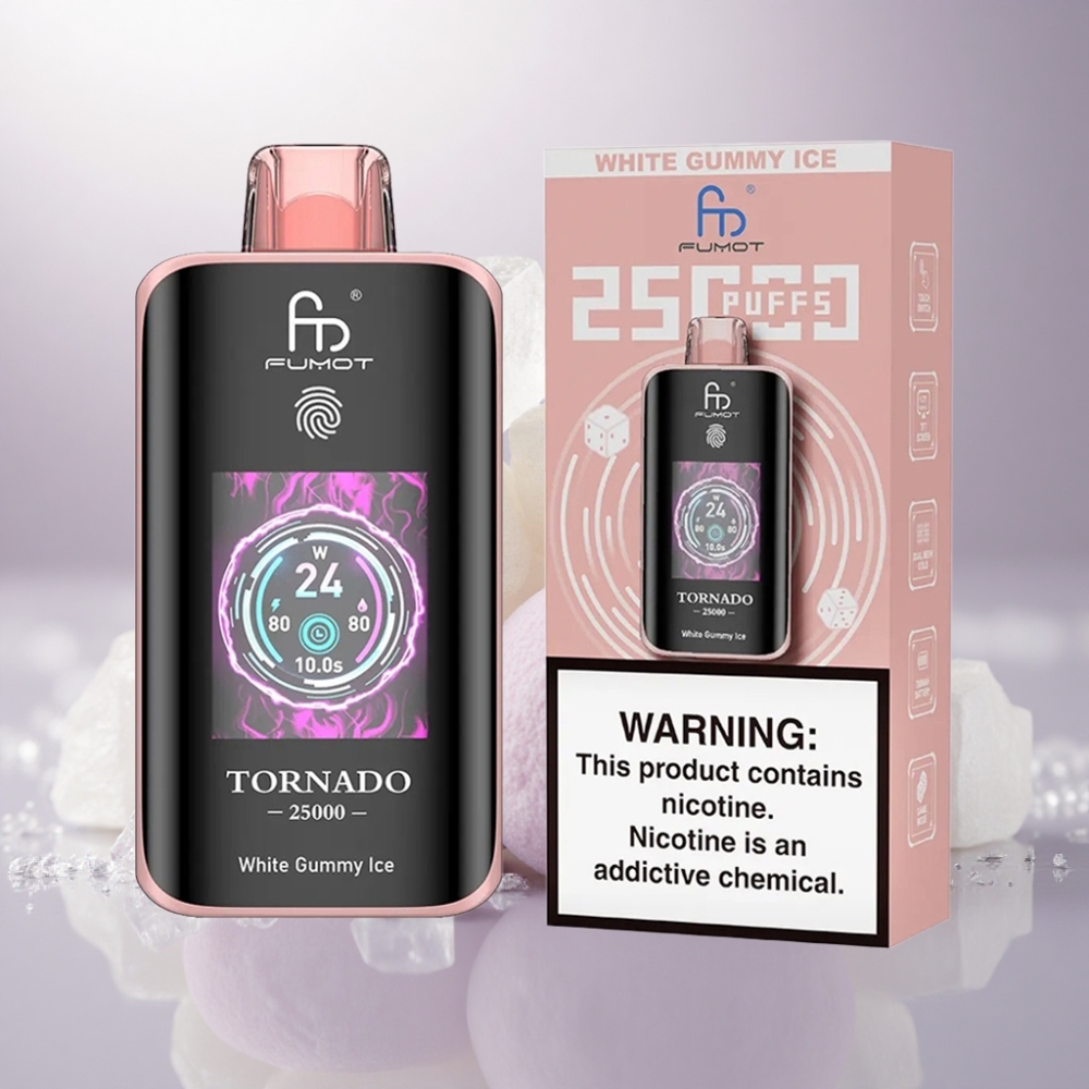 Fumot Tornado 25000 Puffs Goma Blanca Hielo con 700mAh y 5% Nicotina