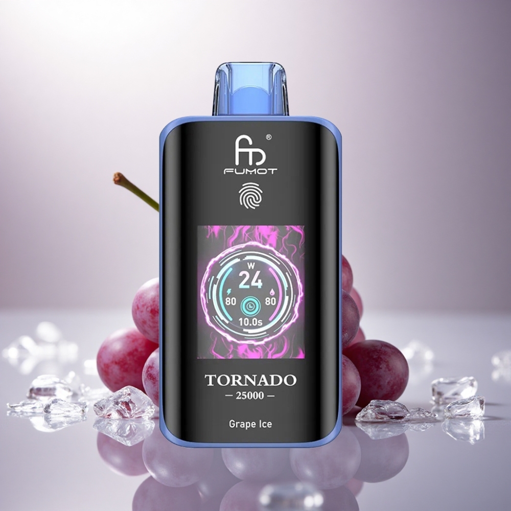 Fumot Tornado 25000 Puffs Helado de Uva con Pantalla HD y Batería 700mAh