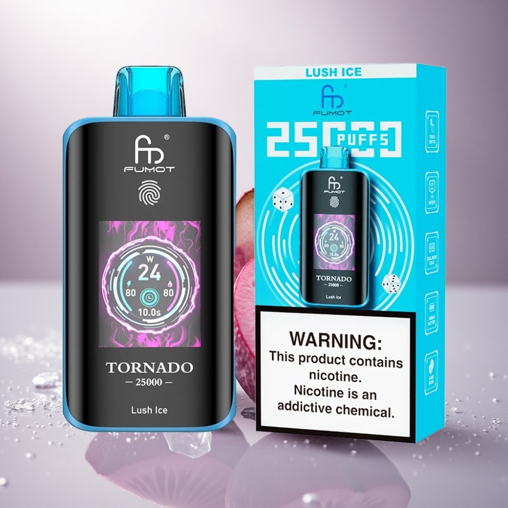Fumot Tornado 25000 Puffs Hielo Lujoso con Pantalla HD y Batería 700mAh