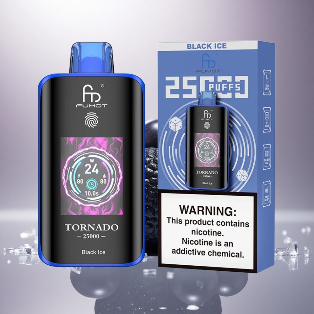 Fumot Tornado 25000 Puffs Hielo Negro HD Pantalla 700mAh