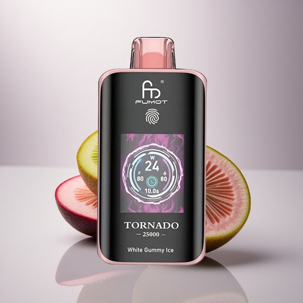 Fumot Tornado 25000 Puffs Kiwi Maracuyá Guayaba con Pantalla HD y Batería 700mAh