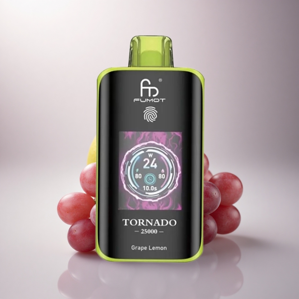 Fumot Tornado 25000 Puffs Limón Uva Pantalla HD 700mAh