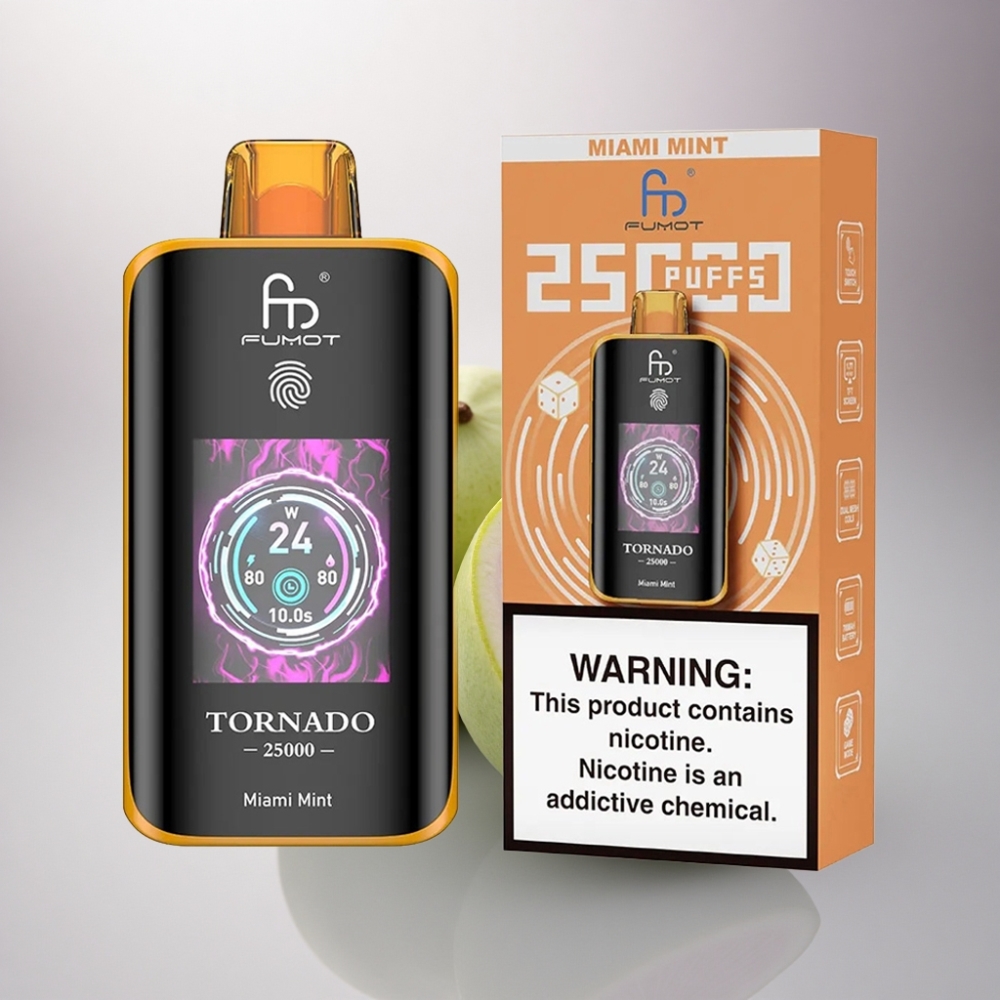 Fumot Tornado 25000 Puffs Miami Mint Pantalla HD Batería 700mAh