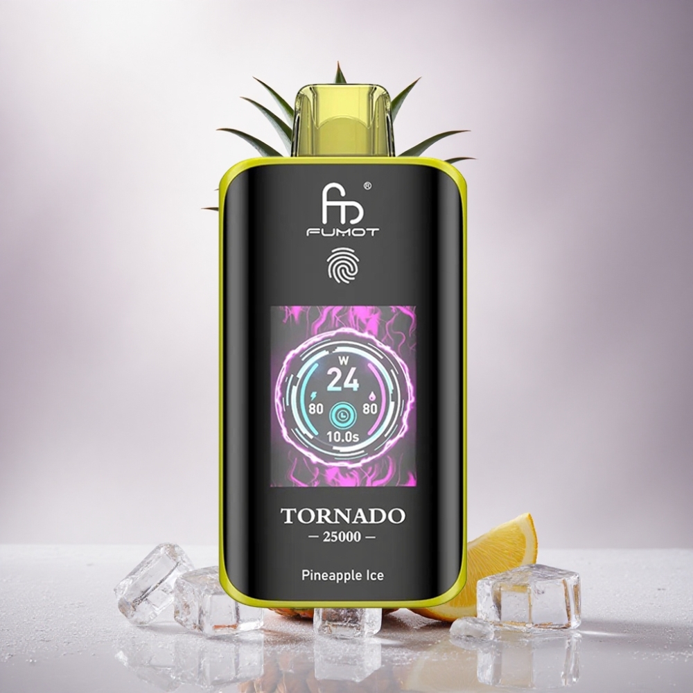 Fumot Tornado 25000 Puffs Piña Hielo HD Pantalla 700mAh Batería Recargable