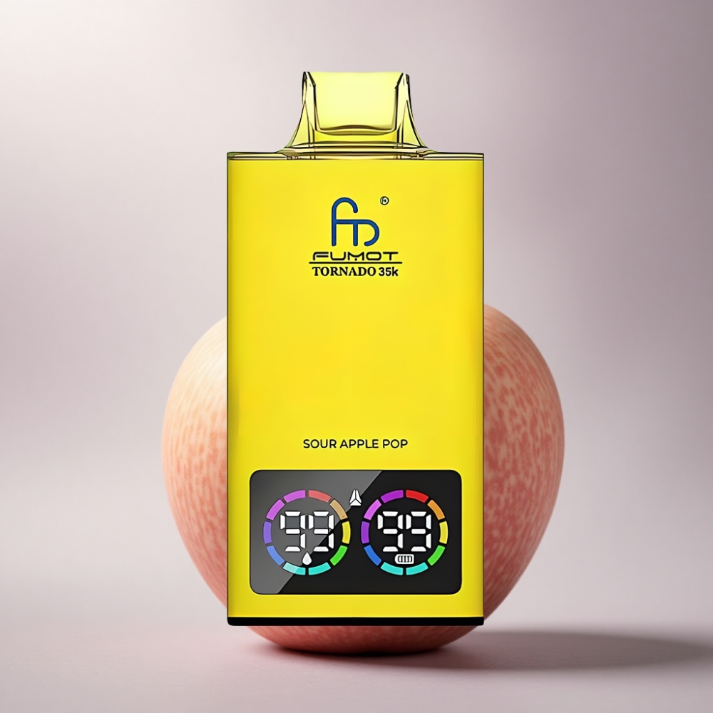 Fumot Tornado 35000 Puffs Manzana Ácida Pop con Dual Mesh y 700 mAh