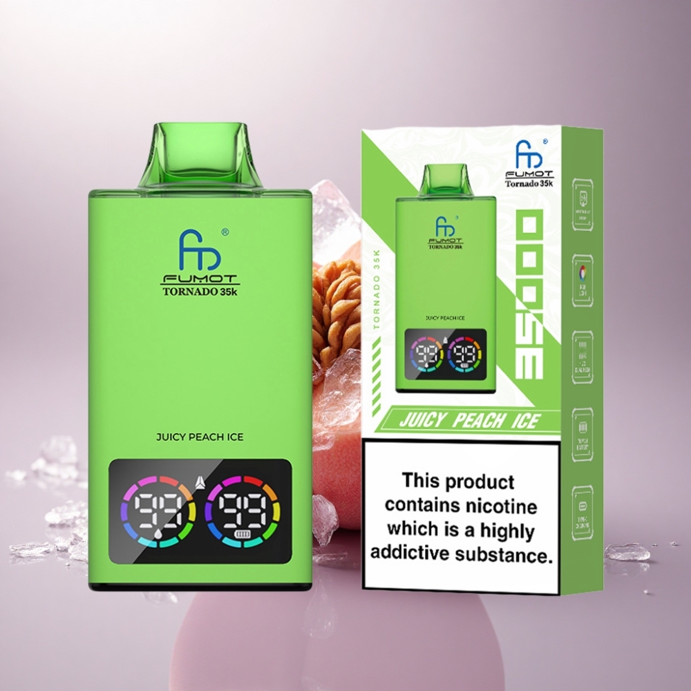 Fumot Tornado 35000 Puffs Melocotón Jugoso Helado con Doble Malla y 700 mAh