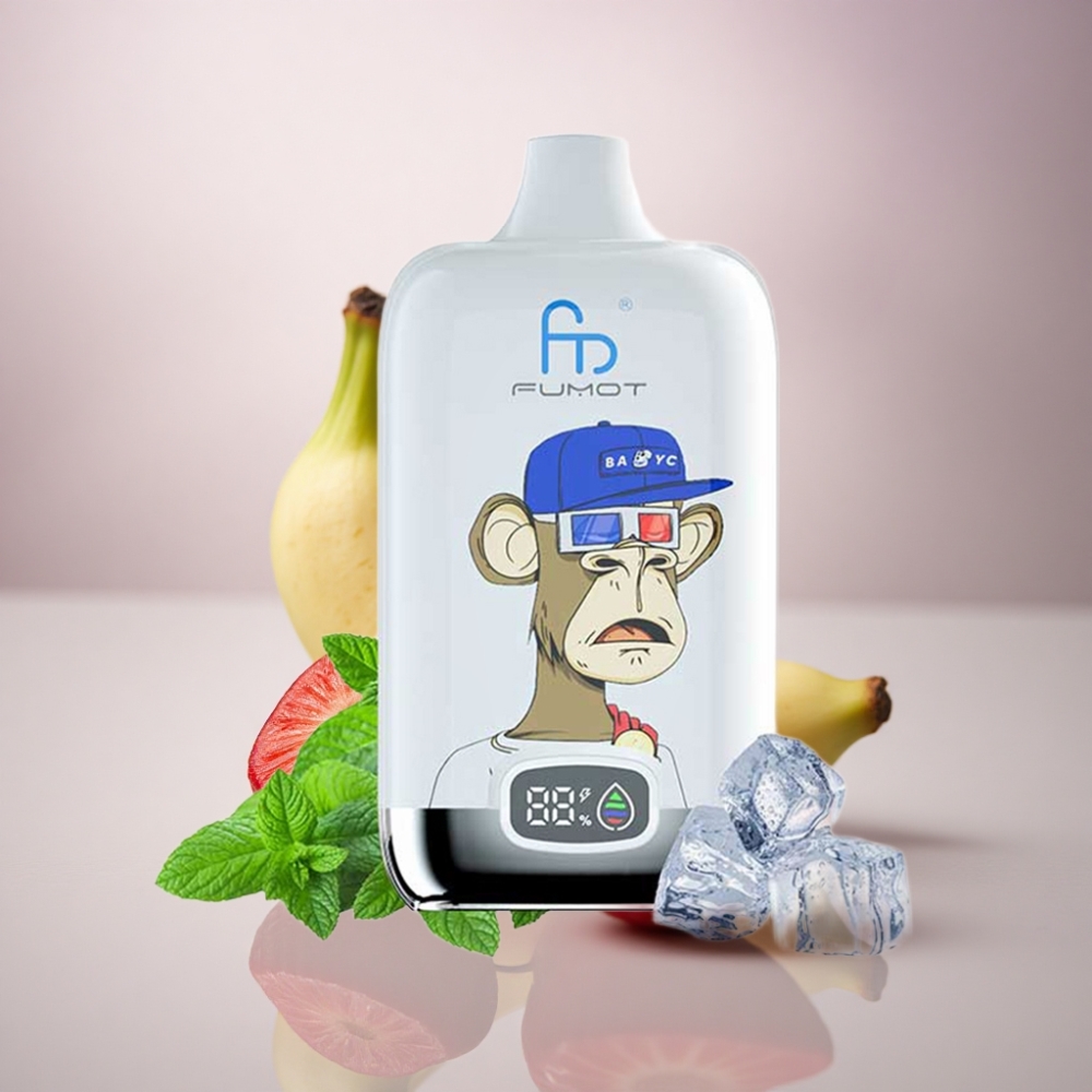 Fumot Tornado Digital Box 12000 Puffs Fresa Plátano 20ml 550mAh