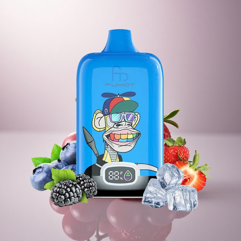 Fumot Tornado Digital Box 12000 Puffs Fresa Uva 20ml 550mAh