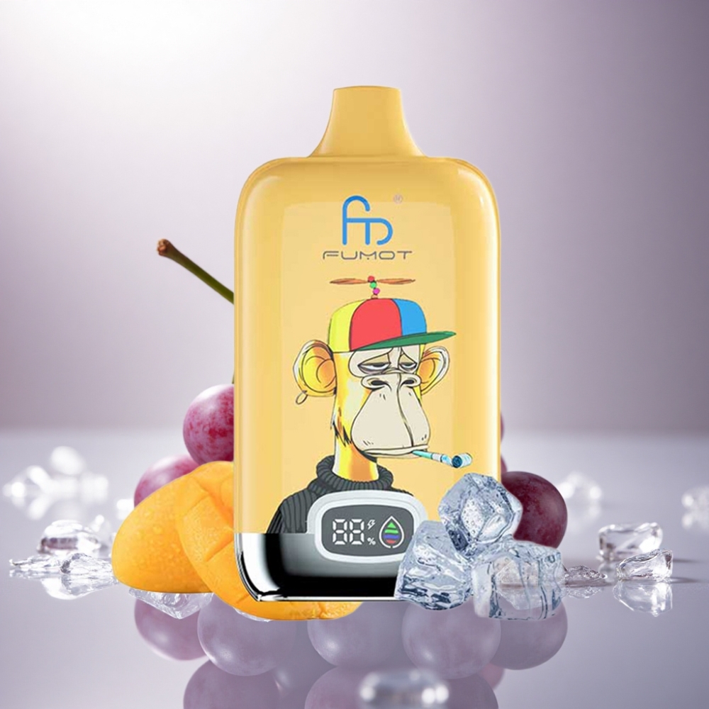 Fumot Tornado Digital Box 12000 Puffs Hielo de Uva 550mAh Tipo-C