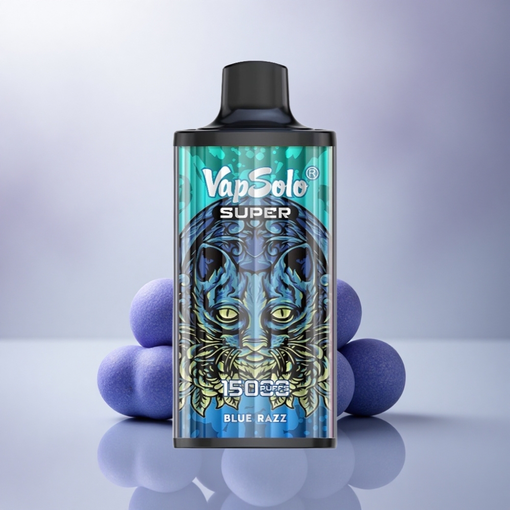 Vapsolo Super 15000 Puffs Azul Frambuesa 40ml 850mAh Tipo-C