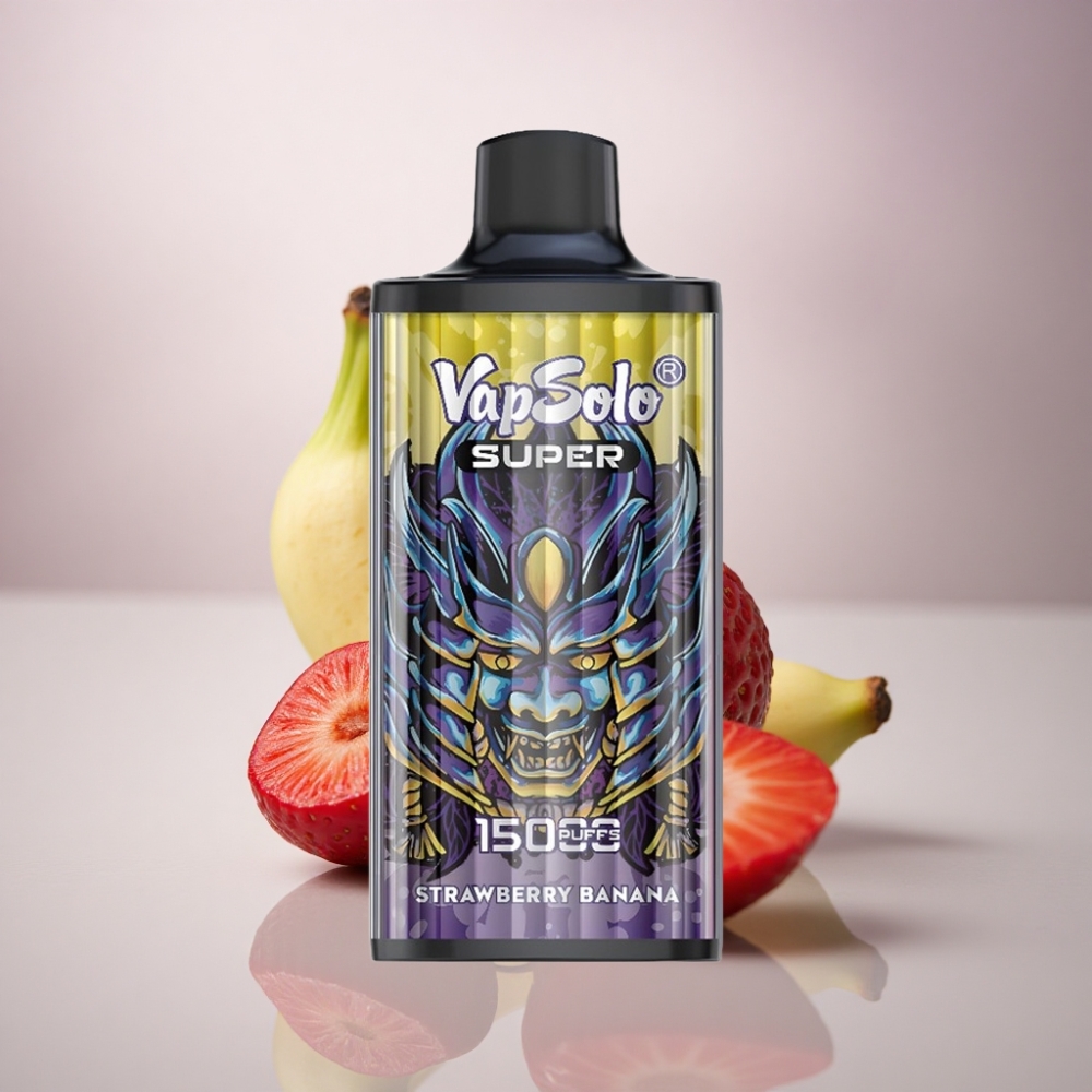 Vapsolo Super 15000 Puffs Fresa Plátano 40ml 850mAh Tipo-C