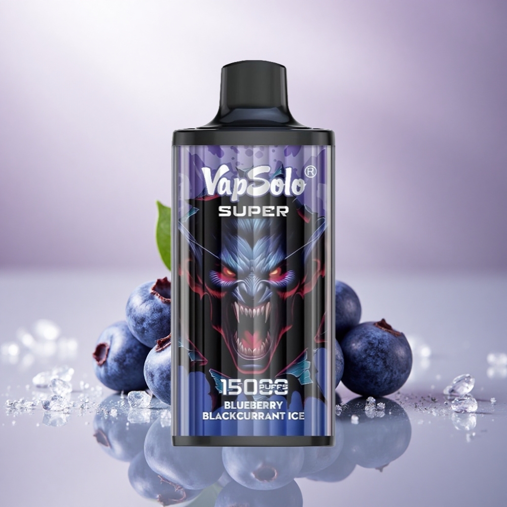 Vapsolo Super 15000 Puffs Helado de Arándano y Grosella Negra con 40ml de Líquido y 850mAh