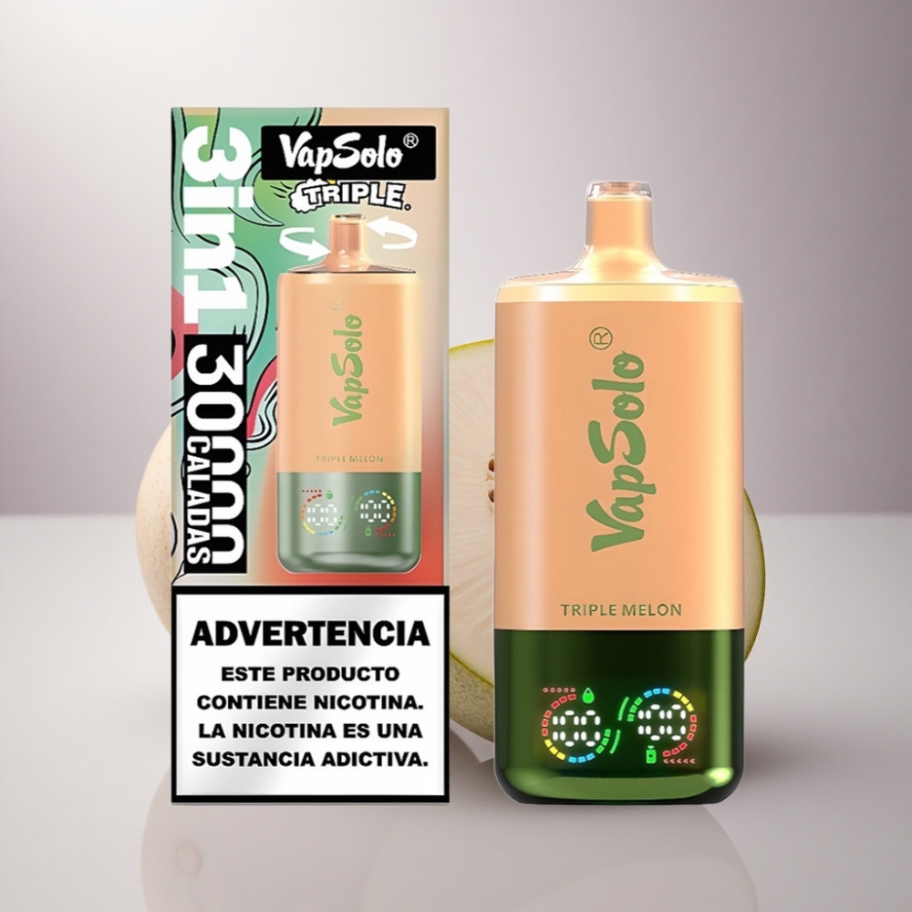Vapsolo Triple 30000 Puffs Melón Triple Tipo-C 40ml Nicotina