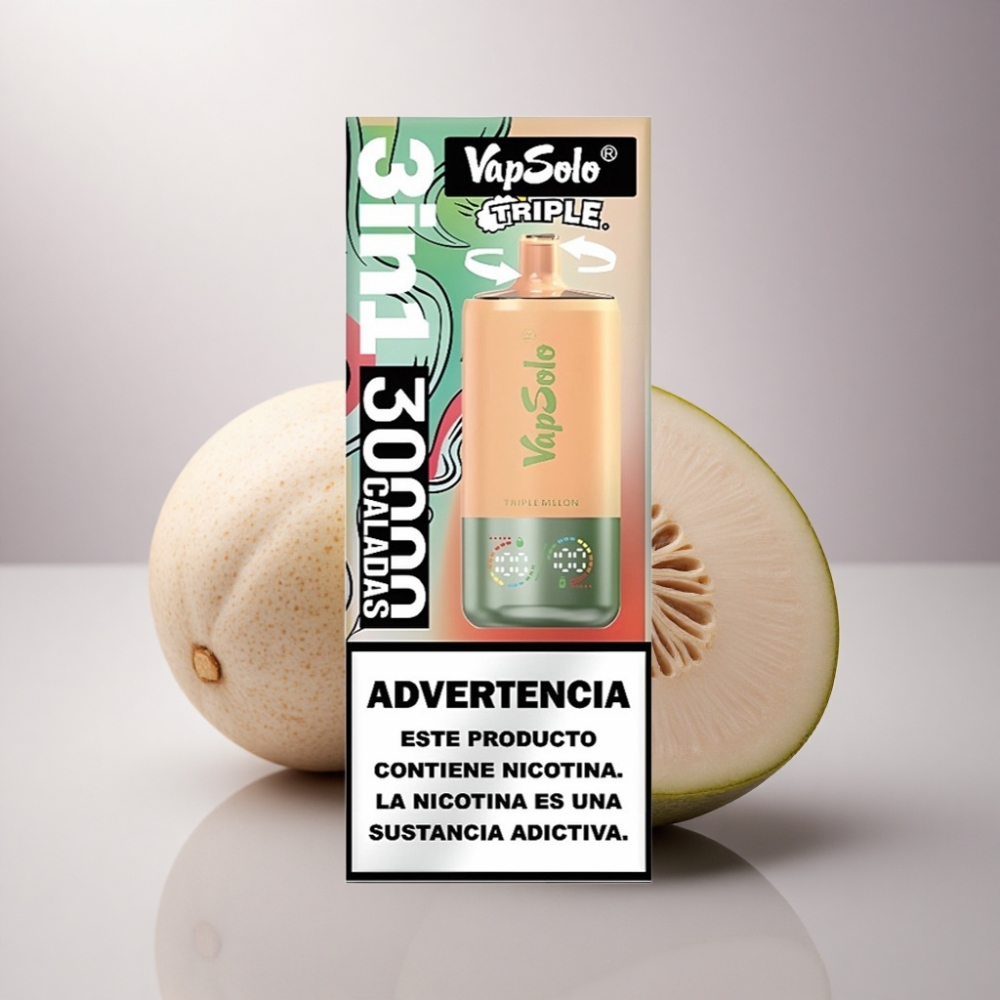 Vapsolo Triple 30000 Puffs Melón Triple Tipo-C 40ml Nicotina