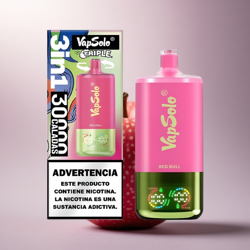 Vapsolo Triple 30000 Puffs Toro Rojo VapSolo 40ml 20mg Nicotina Tipo-C