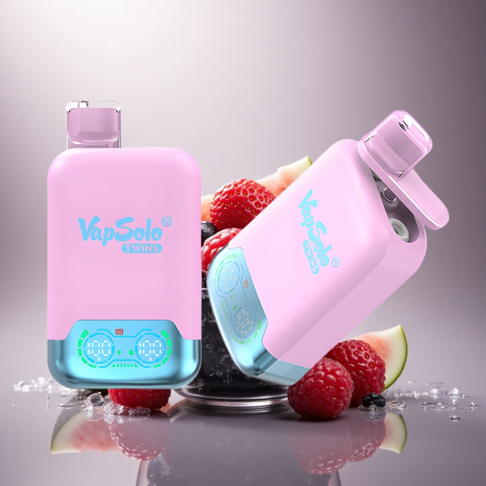 Vapsolo Twins 20000 Puffs Dragon Fruit Fresa & Frambuesa Sandía con E-Líquido 40 ml y Nicotina 20mg/ml o 50mg/ml