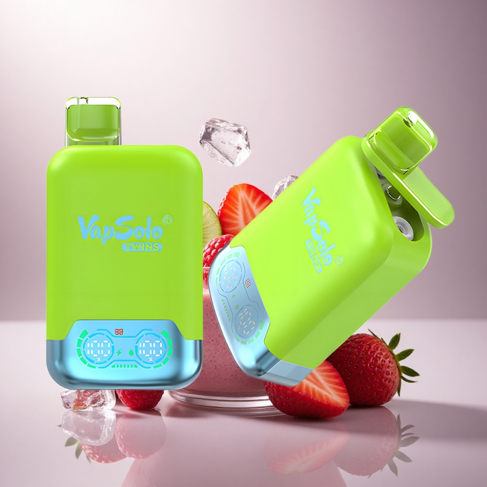 Vapsolo Twins 20000 Puffs Fresa Kiwi & Fresa Frambuesa Cereza Hielo con 40 ml de líquido y 20mg/ml de nicotina