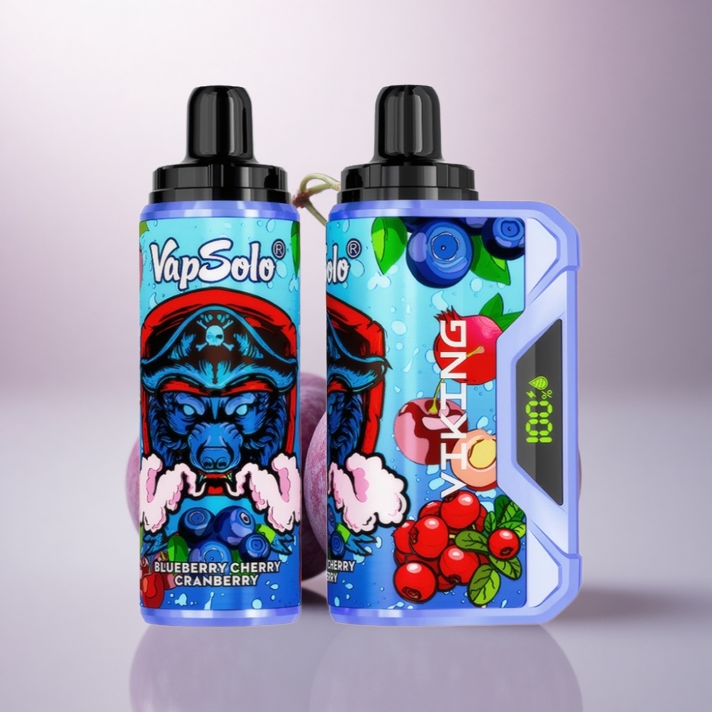 VapSolo VIKING 12000 Puffs Arándano Cereza Azul con 22ml y Nicotina 20mg/ml