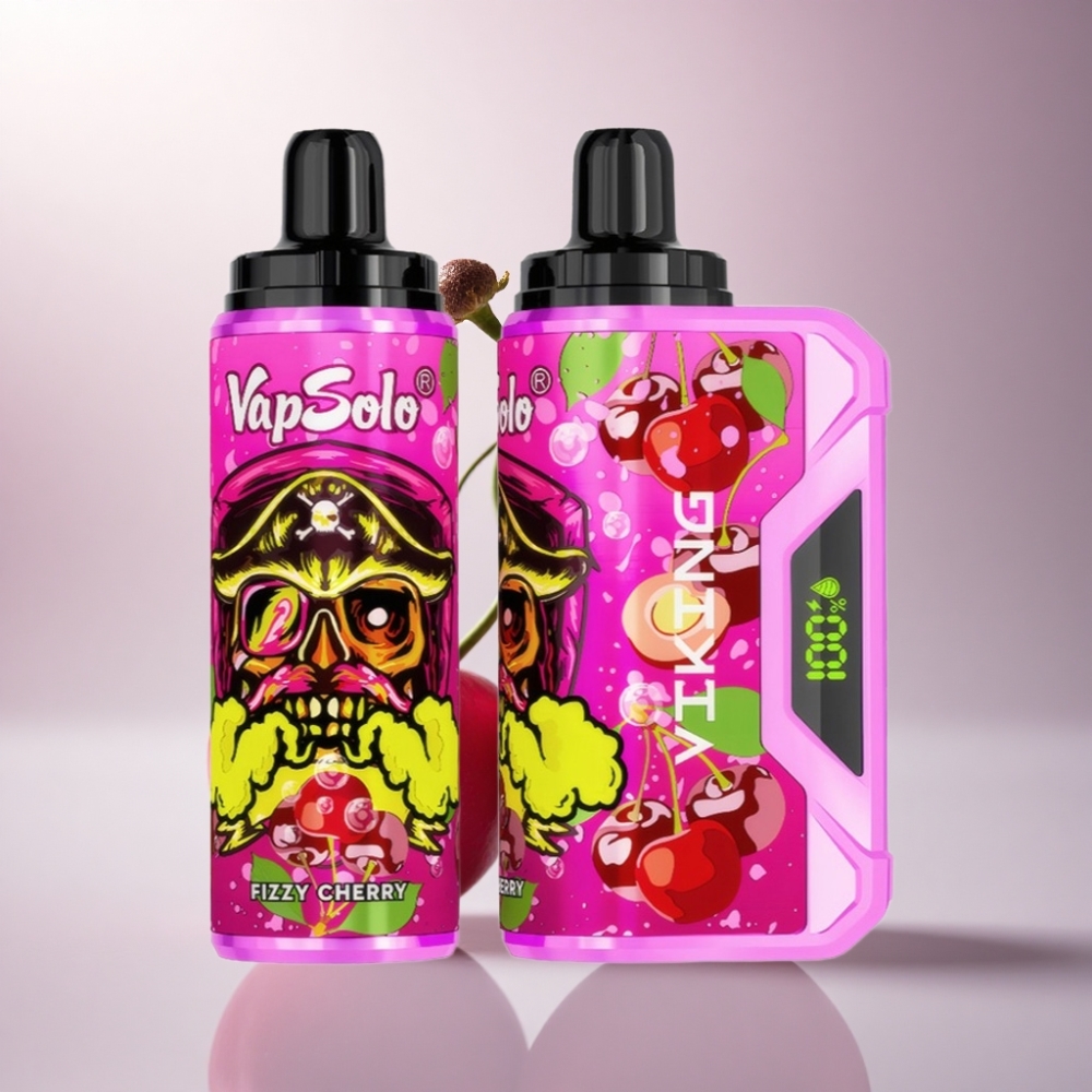 VapSolo VIKING 12000 Puffs Cereza Efervescente 22ml Tipo-C Nicotina 20mg/ml