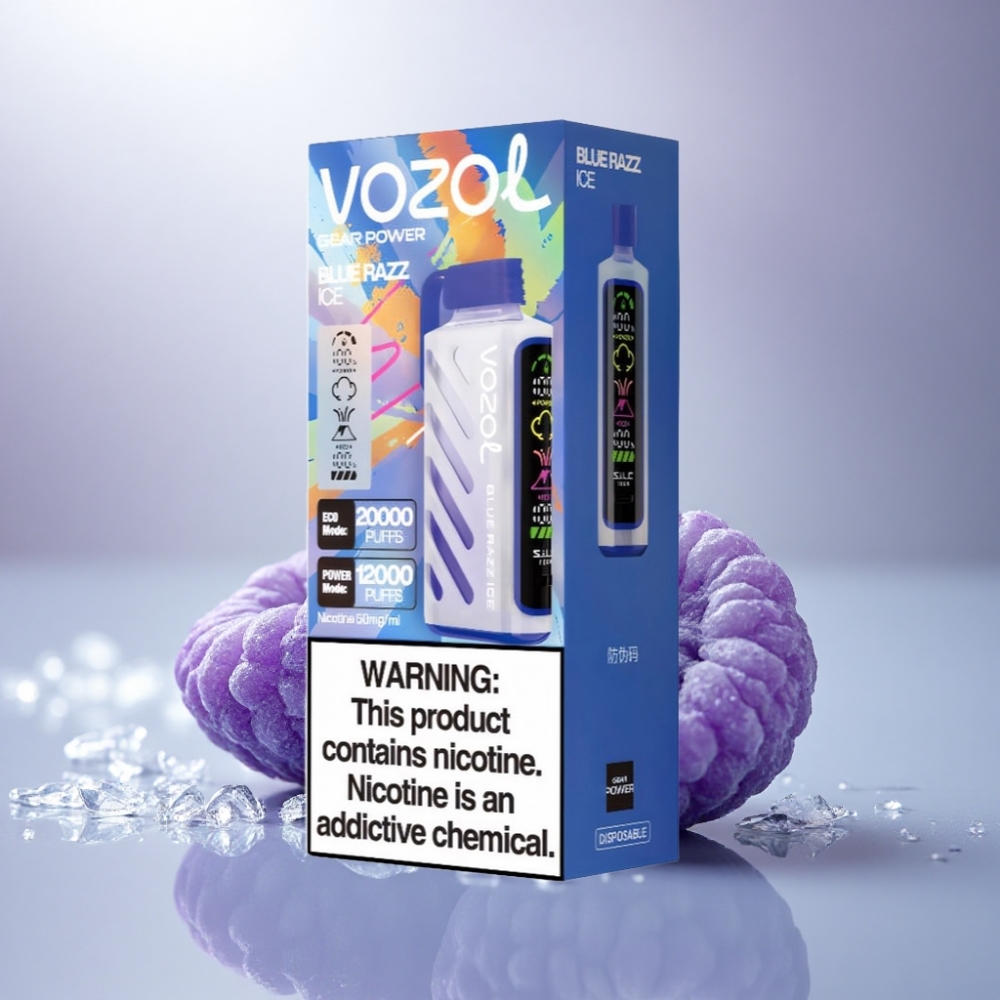 VOZOL Gear Power 20000 Puffs Azul Frambuesa Hielo con Dual Mesh Coil y 20mL