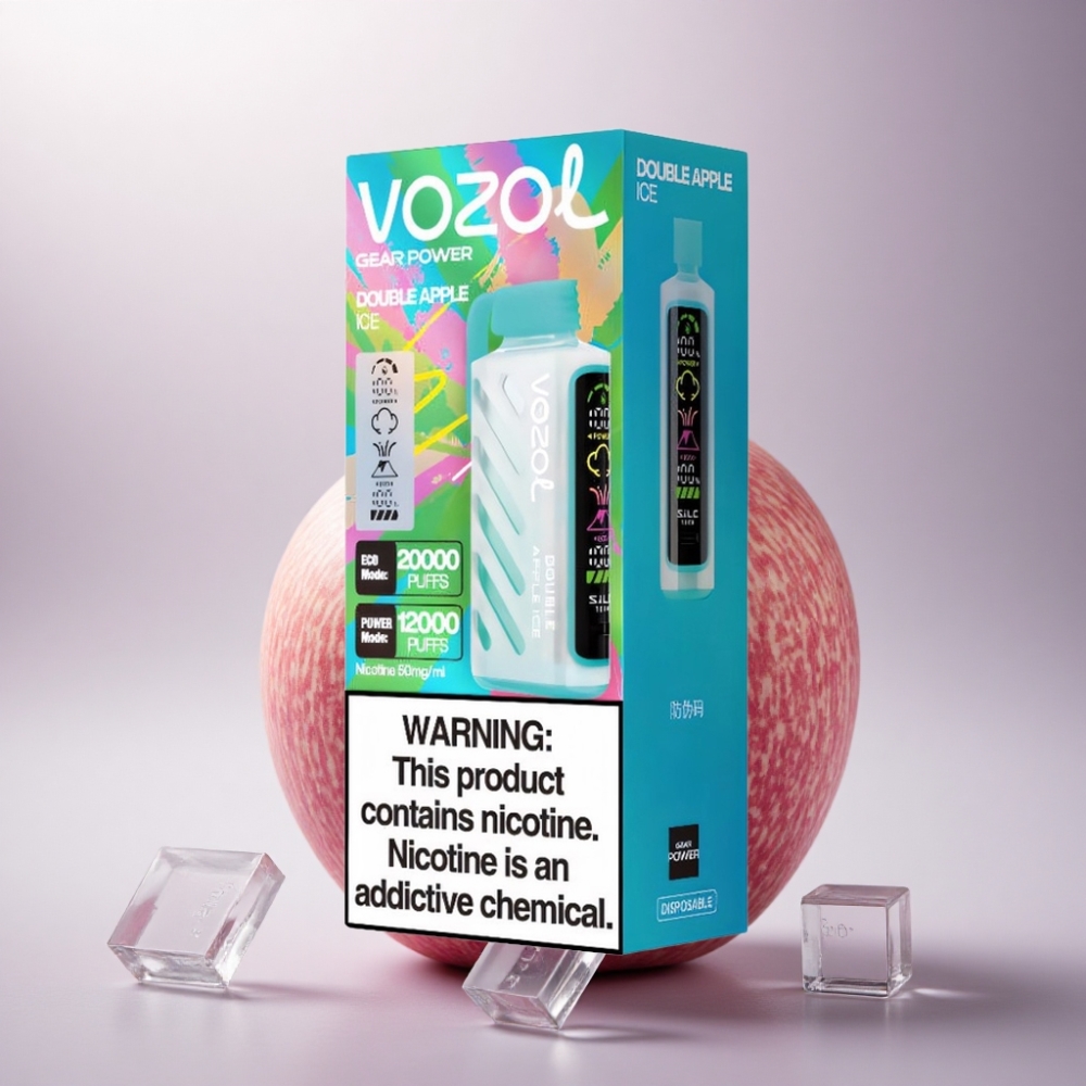 VOZOL Gear Power 20000 Puffs Doble Manzana Hielo con Pantalla Completa y 20mL