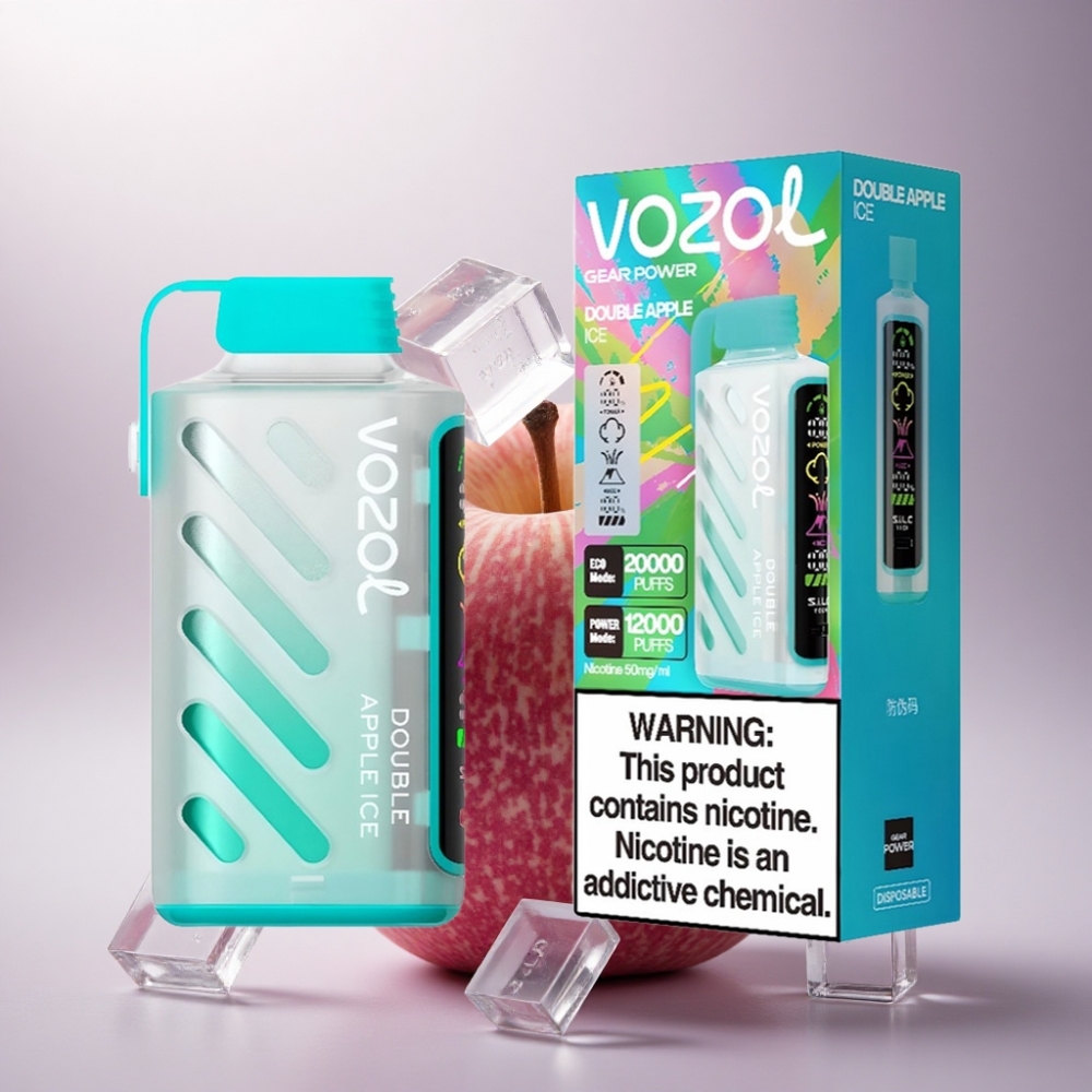 VOZOL Gear Power 20000 Puffs Doble Manzana Hielo con Pantalla Completa y 20mL
