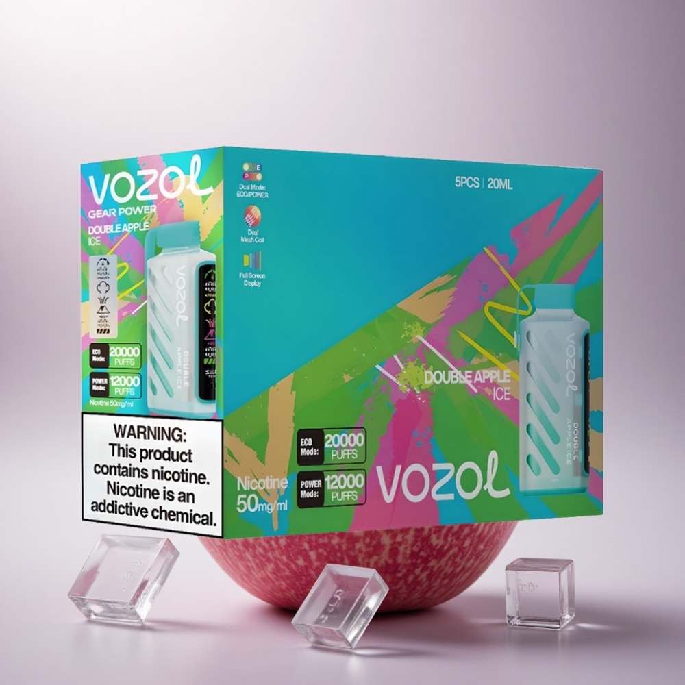 VOZOL Gear Power 20000 Puffs Doble Manzana Hielo con Pantalla Completa y 20mL