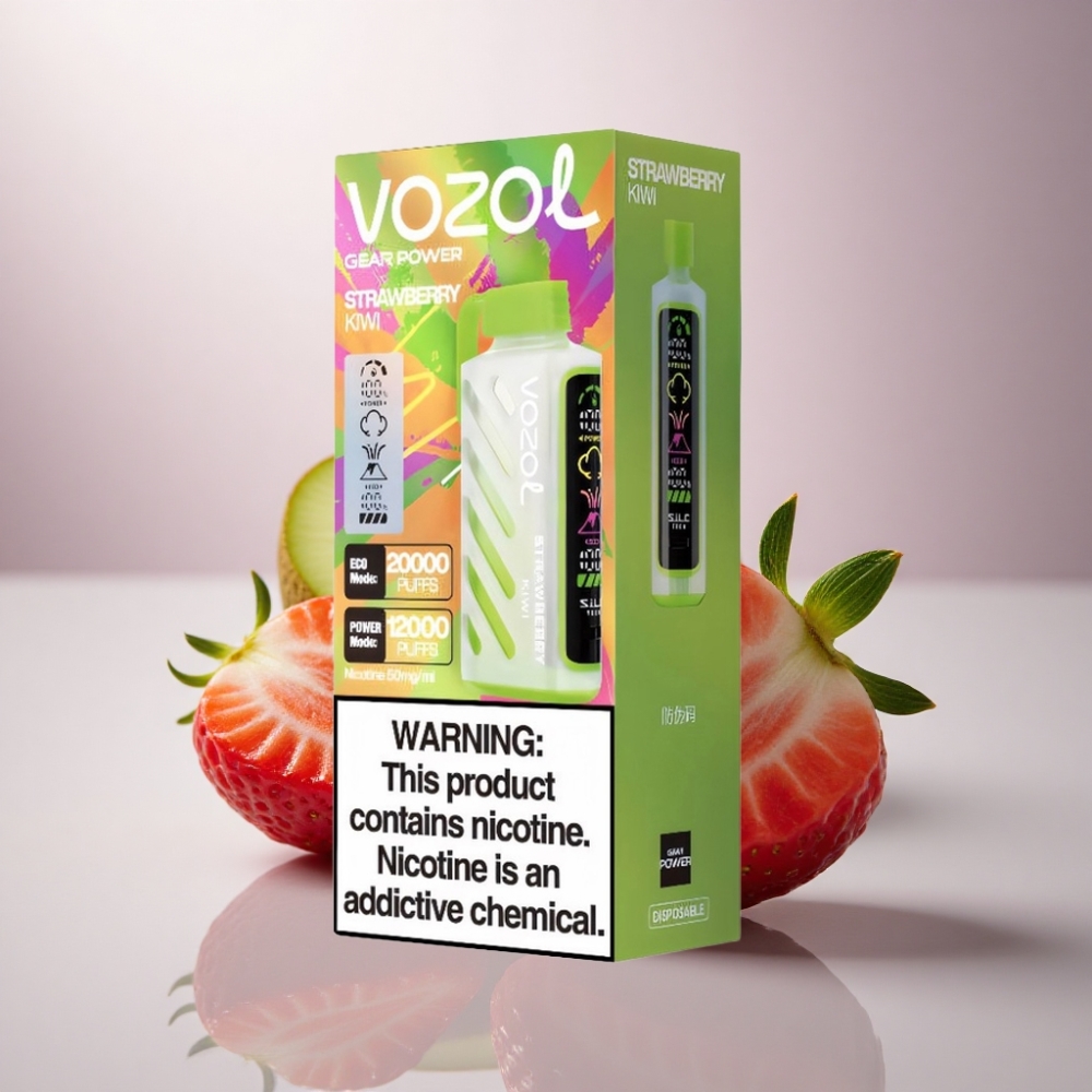 VOZOL Gear Power 20000 Puffs Fresa Kiwi Dual Mesh Pantalla Completa 20mL Nicotina 5%