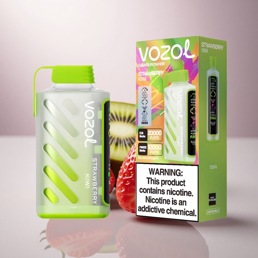 VOZOL Gear Power 20000 Puffs Fresa Kiwi Dual Mesh Pantalla Completa 20mL Nicotina 5%