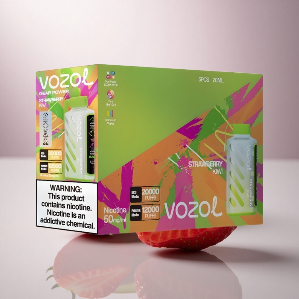 VOZOL Gear Power 20000 Puffs Fresa Kiwi Dual Mesh Pantalla Completa 20mL Nicotina 5%
