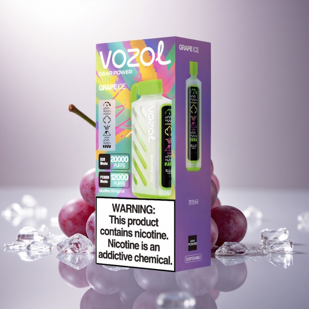 VOZOL Gear Power 20000 Puffs Hielo de Uva con Dual Mesh y 20mL