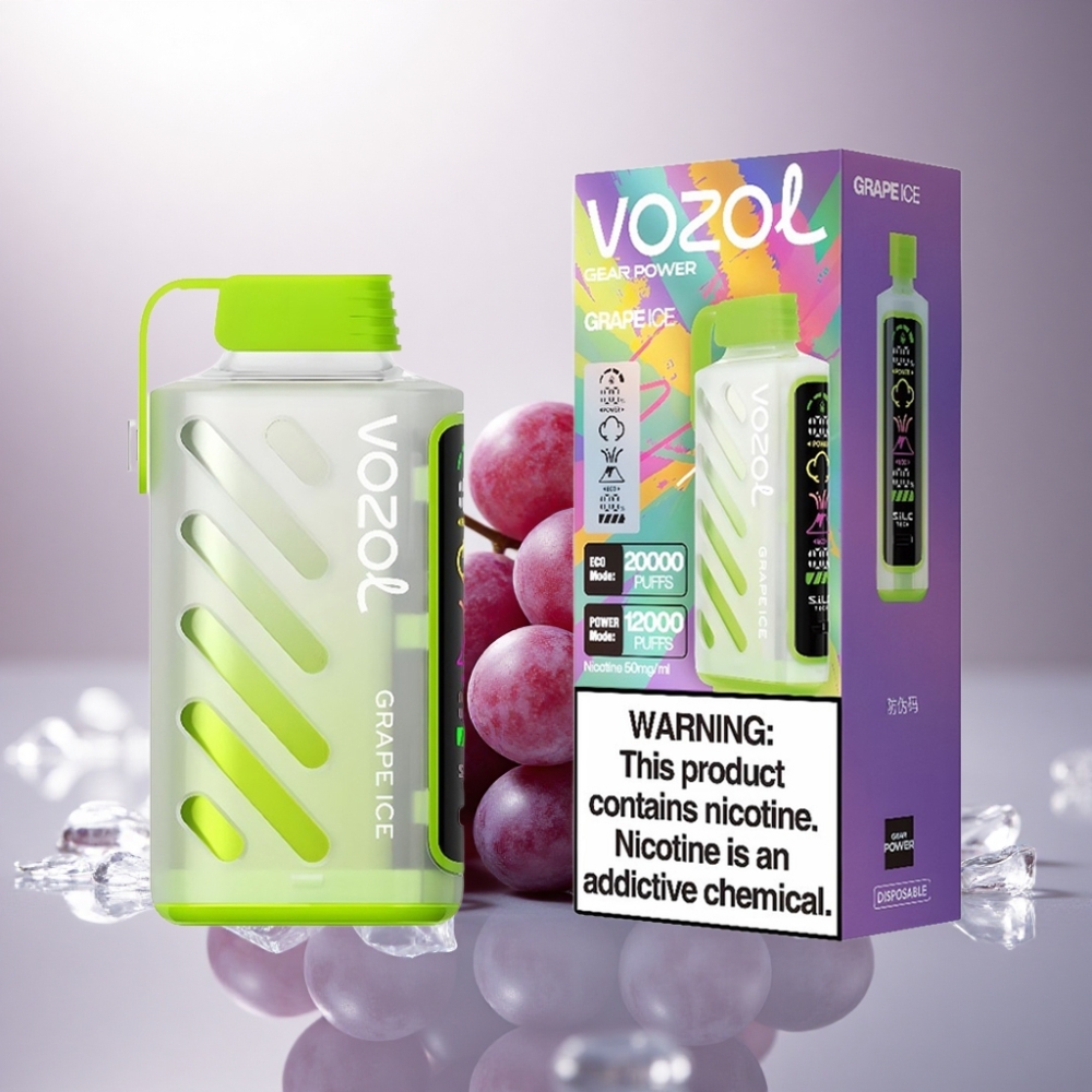 VOZOL Gear Power 20000 Puffs Hielo de Uva con Dual Mesh y 20mL