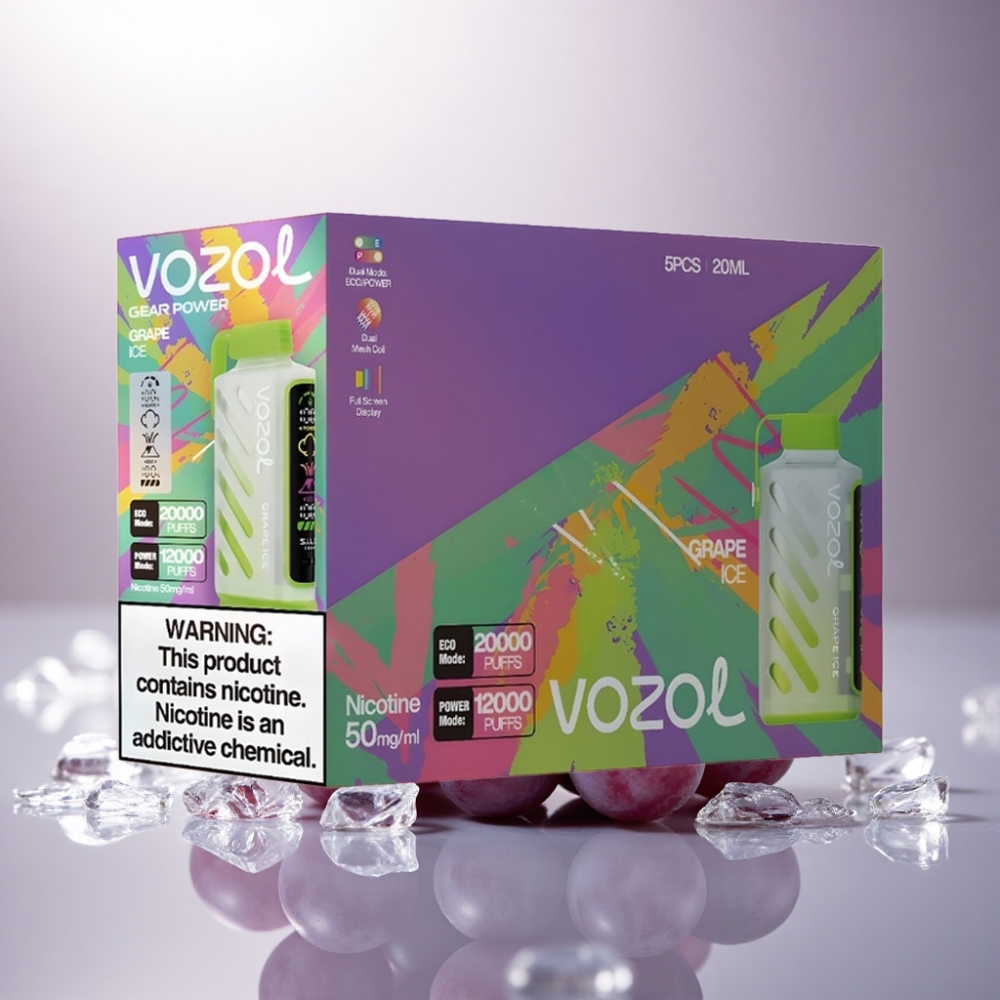 VOZOL Gear Power 20000 Puffs Hielo de Uva con Dual Mesh y 20mL